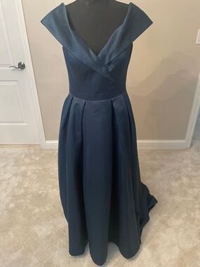 Xscape Strapless Satin Navy Formal Dress